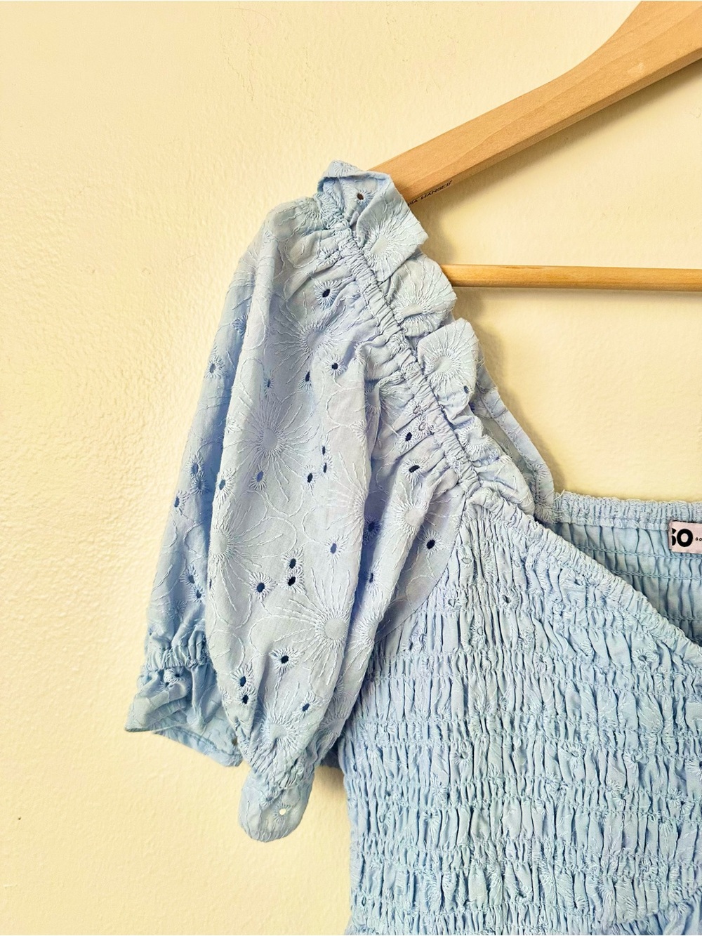 | so • baby blue eyelet puff sleeve sundress • medium | - Picture 4 of 8